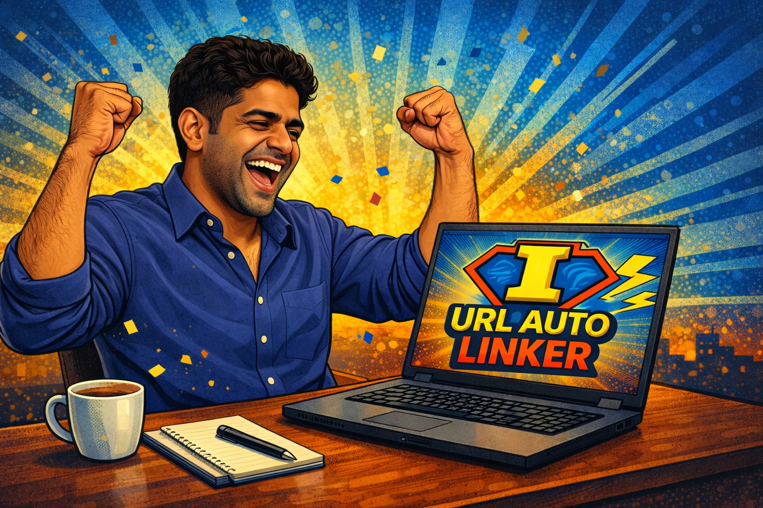 Comic-style alley scene